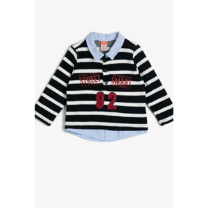 Koton Navy Blue Baby Boy Striped Sweatshirt
