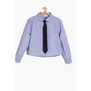 Koton Blue Boy Shirt With Tie Detail