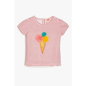 Koton Red Baby Girl Embroidered T-Shirt