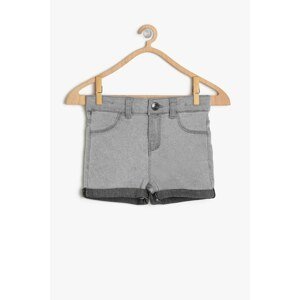 Koton Gray Girl Pocket Detailed Jean Short