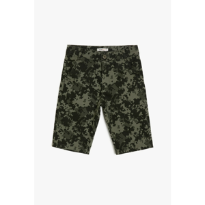 Koton Green Boy Camouflage Patterned Shorts