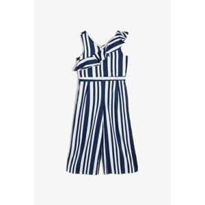 Koton Navy Blue Striped Girl Overalls