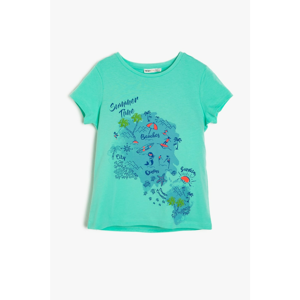 Koton Green Girl Printed T-Shirt