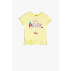 Koton Yellow Baby Girl Sequin Detailed T-Shirt