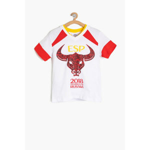 Koton White Boy's World Cup 2018 Printed T-Shirt