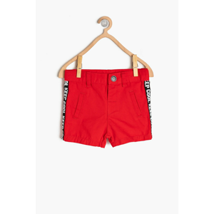 Koton Red Baby Boy Letter Printed Shorts