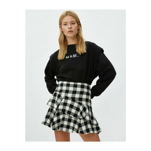 Koton Women Plaid Mini Skirt Ruffle