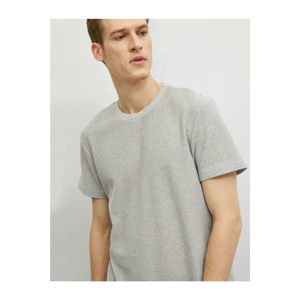 Koton Men's Gray Short Sleeve Crew Neck T-Shirt