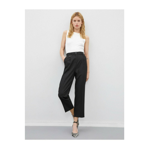 Koton Women's Black Wide Leg Pocket Trousers