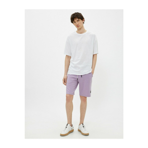 Koton Men's Purple Respect Life Respect For Life Cotton Shorts