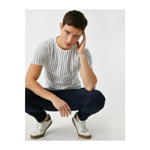Koton Striped Short Sleeve Cotton T-Shirt
