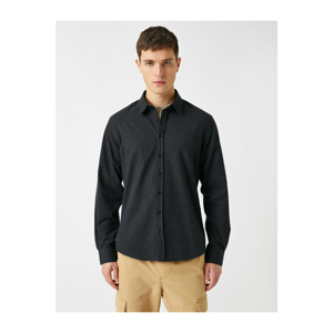 Koton Cotton Classic Collar Long Sleeve Shirt