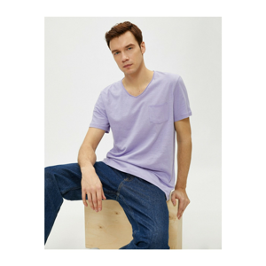 Koton Men's V Neck T-Shirt Basic Short Sleeve Cotton