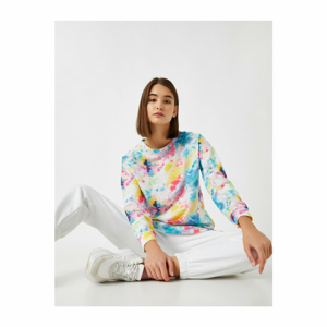 Koton Tie-Dye Patterned Crew Neck Sweatshirt