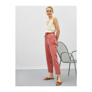 Koton Women's Pink Waistband Pocket Trousers