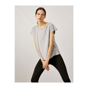 Koton Women's Gray Short Sleeve Crew Neck Basic T-Shirt