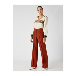 Koton Brown Trousers Trousers for Women