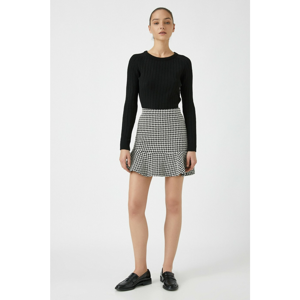 Koton Women Black Patterned Ruffle Mini Skirt