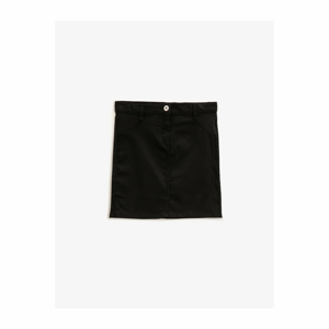 Koton Girl Black Buttoned Cotton Basic Skirt With Pockets
