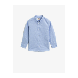 Koton Boy Blue Polka Dot Cotton Classic Collar Long Sleeve Shirt