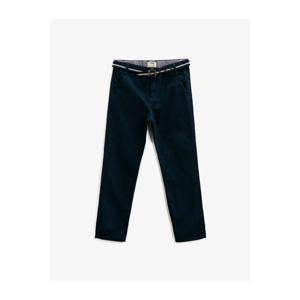 Koton Boy Blue Belt Pocket Cotton Normal Waist Trousers