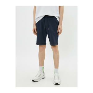 Koton Men's Navy Blue Strap Cotton Shorts