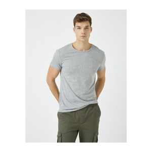 Koton Men's Gray Basic Short Sleeve Crew Neck T-Shirt