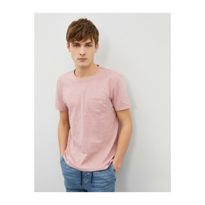 Koton Men's Pink Crew Neck Short Sleeve Basic Cotton T-Shirt