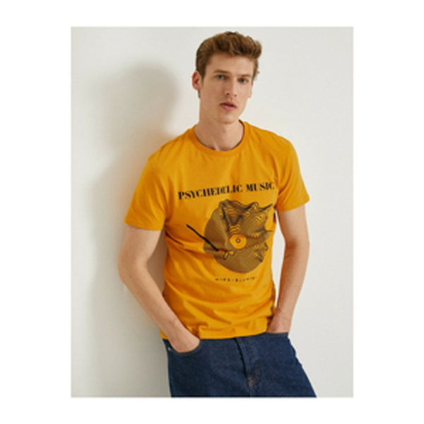 Koton Men's Print T-shirt Printed Short Sleeve Crew Neck Cotton