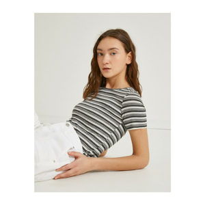 Koton Women's Striped T-Shirt Crew Neck Short Sleeve