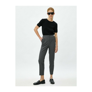 Koton Women's Gray Checkered Slim Pants