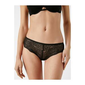 Koton Women's Black Lace Brazilian Panties