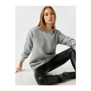 Koton Gray Oversized Crew Neck Sweatshirt