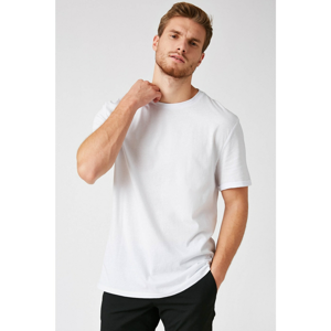 Koton Men's White Cotton Crew Neck Short Sleeve Basic T-Shirt
