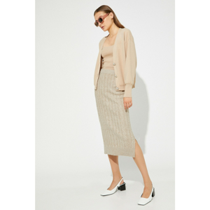 Koton Women Brown Skirtly Yours by Melis Agazat Braided Pencil Skirt