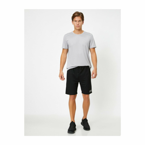 Koton Men's Black Pocket Minimal Line Detail Shorts