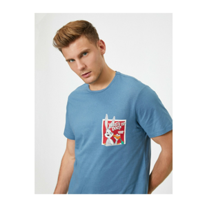 Koton Men's Blue Looney Tunes Licensed Printed T-Shirt