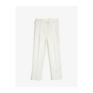 Koton Women Ecru Arzu Sabancı for Cotton Trousers