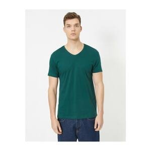 Koton V-Neck Cotton Slim Fit Basic T-Shirt