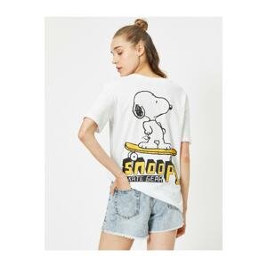 Koton Snoopy Licensed Printed Crew Neck Short Sleeve T-Shirt