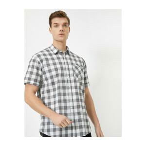 Koton Checkered Short Sleeve Shirt With One Pocket