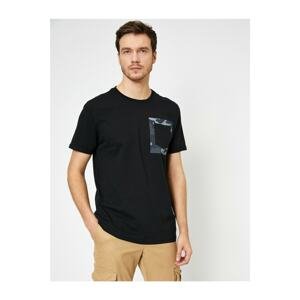 Koton Men's Black Pocket Detailed T-Shirt