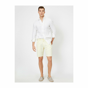 Koton Men's Yellow Pocket Detail Slim Fit Shorts