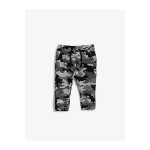 Koton Boy Gray Camouflage Patterned Strap Sweatpants