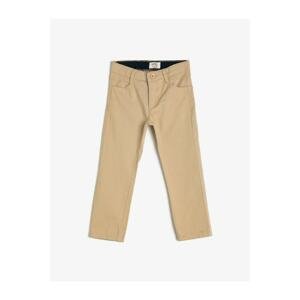 Koton Boy Beige Cotton Pocket Trousers