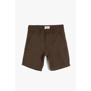 Koton Boy's Cotton Pocket Khaki Shorts