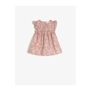 Koton Girl Pink Cotton Sleeveless Floral Printed Dress
