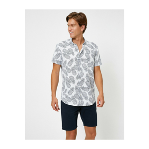 Koton Cotton Short Sleeve Tropical Print Shirt