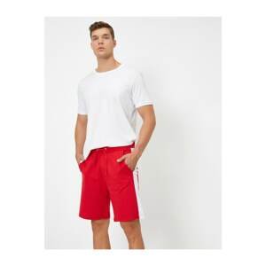 Koton Men's Red Cotton Pocket Shorts