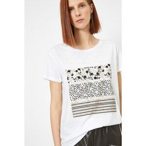 Koton Women Ecru Printed T-shirt